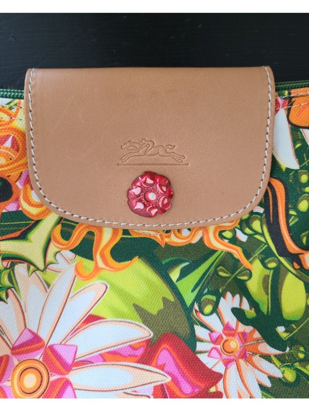 Longchamp x Me Company Mini Le Pliage Floral Hand Bag Canvas - Picture 7 of 10